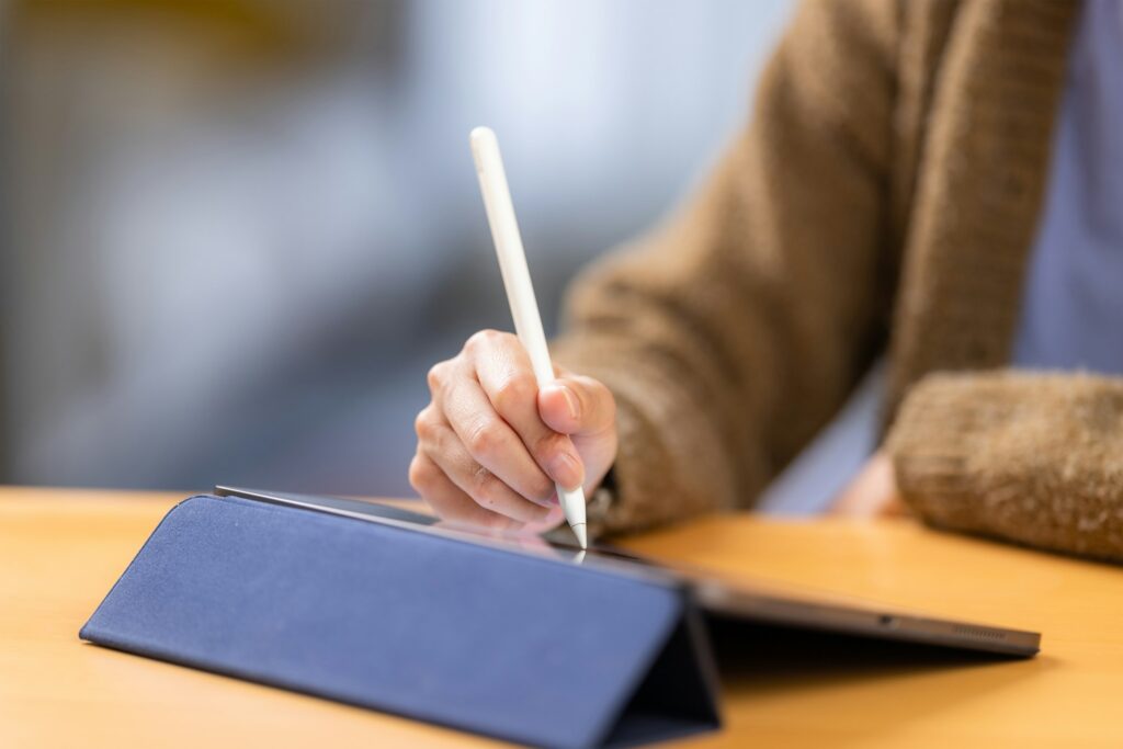 Designer draw on the digital tablet computer